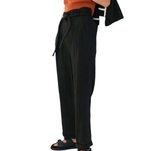 Free People suits yourself black paper bag waist pants